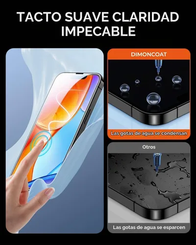 Vista 5 de DIMONCOAT Paquete de 4 protectores de pantalla de privacidad para iPhone 13 Pro Max/14 Plus [kit de alineación automática] [protección militar 10X]