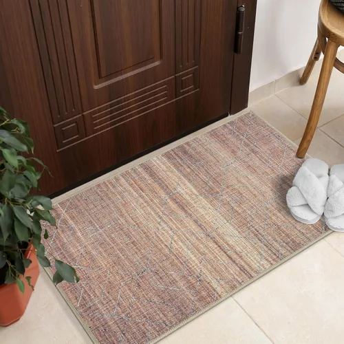 Vista 45 de GLN Rugs Bohemian - Troy - Alfombra de felpilla lavable a máquina, bohemio, lavable, antideslizante, alfombra de área de felpilla de pelo bajo