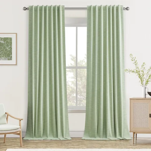 Vista 15 de Cortinas opacas de 54 pulgadas de largo para dormitorio, sala de estar, cortinas beige con aislamiento térmico, oscurecimiento de la habitación
