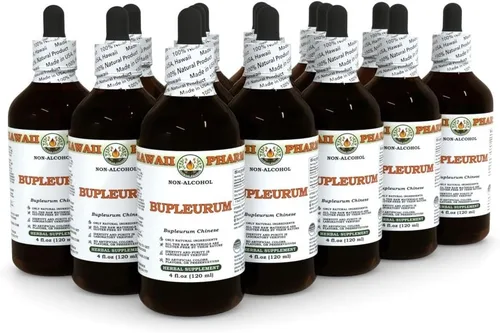 Vista 3 de Hawaii Pharm Bupleurum Extracto líquido sin alcohol, grado profesional, lote pequeño Bupleurum Chinense de raíz seca glicerita de 15 x 4 onzas