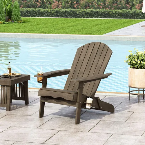 Vista 2 de Christopher Knight Home Cheryl - Silla plegable Adirondack de madera de acacia para exteriores, color gris