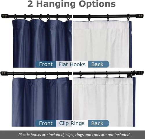 Vista 2 de Frelement Cortinas de cine – Cortinas de terciopelo para privacidad con forro opaco, ganchos planos, aislamiento térmico, 100 pulgadas de ancho x 96