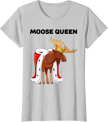 Vista 13 de Moose Queen Camiseta para niñas amantes de los alces Camiseta de alce para mujer, Blanco