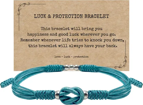 Vista 16 de LAMIBEE Infinity Surfer - Pulsera de la amistad con amor y amistad con color multicolor, cuerda de protección de nudo tibetano de la suerte tejida