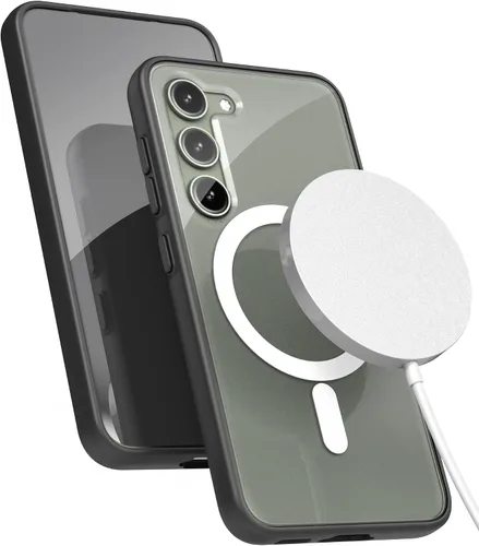 Vista 10 de ENCASED Funda magnética diseñada para Samsung Galaxy S23, compatible con carga MagSafe y accesorios, transparente/negro (versión 2023)