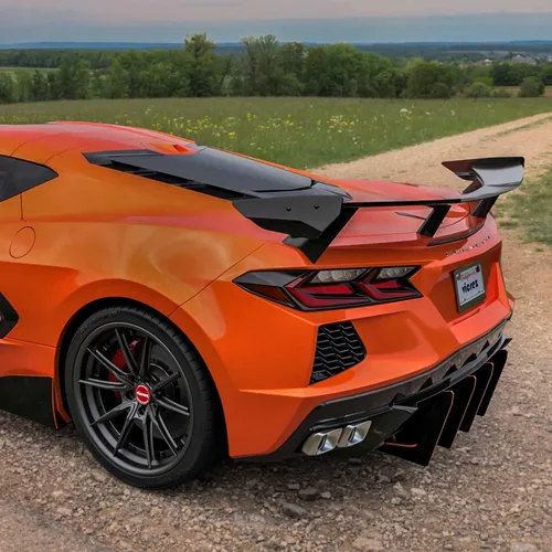 Vista 9 de Vicrez Alerón trasero de fibra de carbono de ala alta vz102208 Compatible con Chevrolet Corvette C8 2020-2026