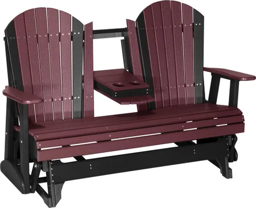Vista 10 de LuxCraft Deslizador Adirondack de 5 pies con consola plegable (Premium - Caoba antigua)