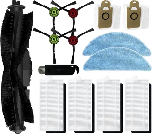 Vista 9 de Compatible con HONITURE Q6 SE robot aspirador repuesto repuesto accesorios cepillo lateral principal filtro HEPA bolsa polvo fregona (juego B)