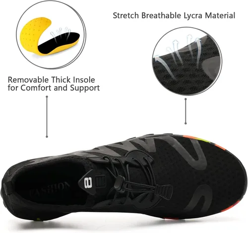 Vista 2 de WateLves - Zapatos de agua para hombres y mujeres, con sensación de estar descalzo, para natación, playa, piscina, surfear, hacer yoga o ejercicio