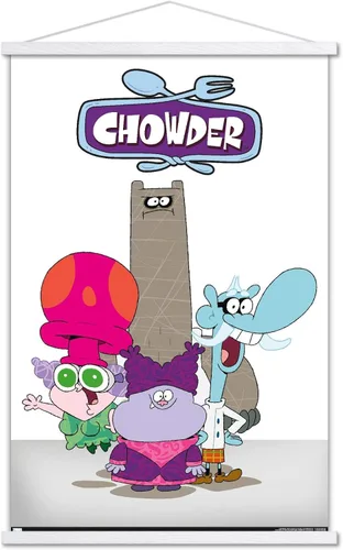 Vista 19 de Trends International Chowder - Póster de pared grupal, 22.4 pulgadas de largo x 14.7 pulgadas, versión enmarcada en madera de granero Versión