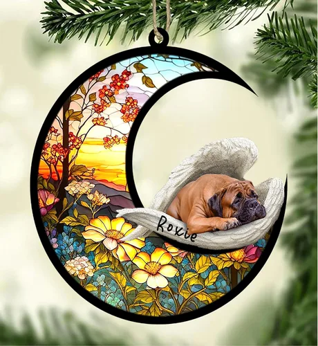 Vista 60 de Atrapasoles conmemorativo personalizado para perros, adorno navideño de Airedale Terrier, recuerdo por pérdida de mascota, regalos conmemorativos
