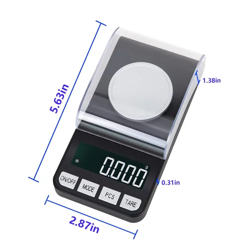 Vista 5 de Báscula digital de cocina de 1.76 oz x 0.001 onzas para alimentos, onzas y gramos, pequeña báscula de alimentos, mini báscula digital