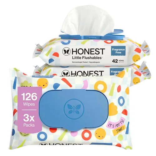 Vista 13 de The Honest Company Toallitas desechables para niños, hipoalergénicas, 42