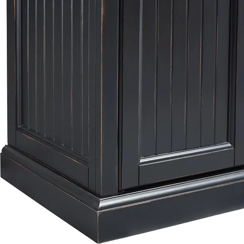 Vista 11 de Crosley Furniture Seaside - Gabinete de cocina y despensa Negro (Distressed Black)