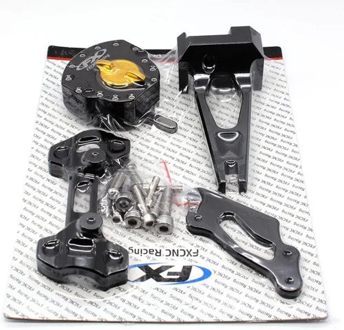 Vista 2 de Estabilizador de amortiguador de dirección de motocicleta con soporte de montaje compatible con MT-09 MT09 / Street Rally FZ-09 2014 2015 2016 2017
