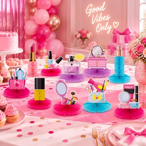 Vista 5 de Censen - 10 piezas de decoración de fiesta de spa para niñas, centros