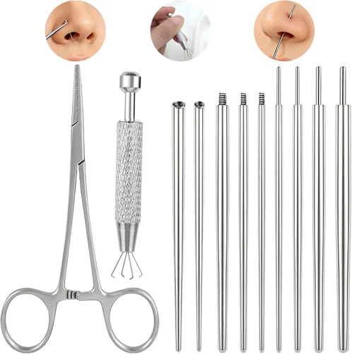Vista 15 de Piercing Taper Ball Grabber Tool Stainless Steel Nose Ear Piercing Kits