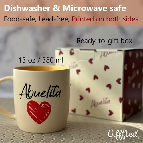 Vista 4 de Triple Gifffted Regalos para abuelos, tazas de café La Mejor Abuela y Abuelo en español, Latino Best Grandma and Grandpa, Regalo Dia Abuelita