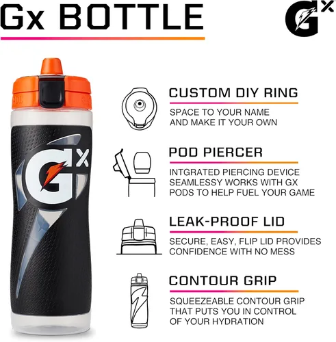 Vista 2 de Gatorade Gx - Botella para apretar, azul, plástico, 30 onzas