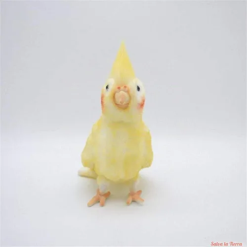 Vista 2 de TAMMYFLYFLY Realista cacatúa pájaro de peluche de pájaro de peluche de pájaro amarillo lindo modelo animal