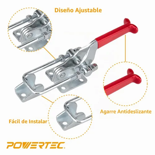 Vista 4 de POWERTEC - Pinza de palanca POWERTEC 20306 con enganche de cierre, capacidad de 2000 libras, 40341