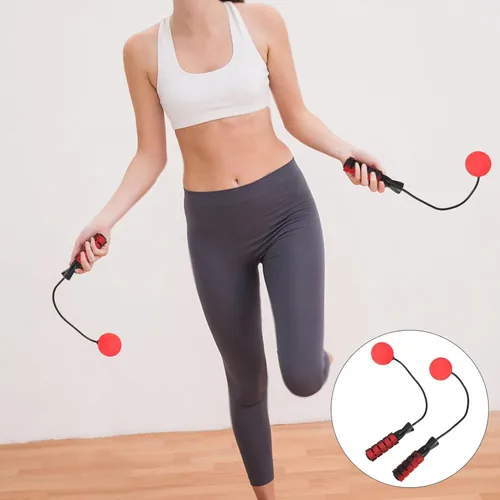Vista 6 de Luxshiny Cordless Jump Rope with Weighted Balls Non-slip Handle Portable Skipping Rope for Fitness Adults Home Workout for Women and Men