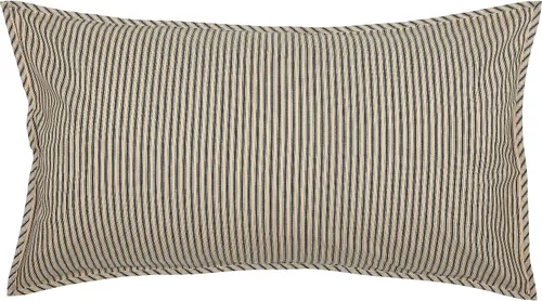 Vista 5 de VHC Brands Sawyer Mill Ticking Stripe California King - Juego de edredón color gris carbón