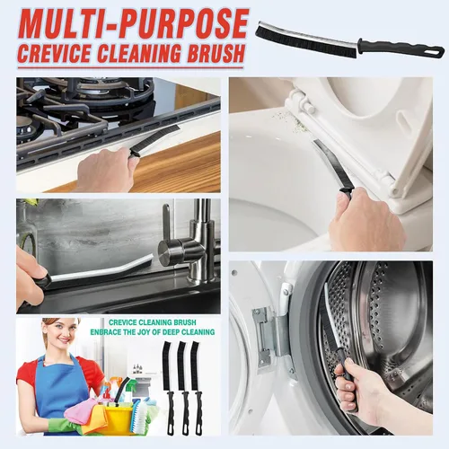 Vista 9 de Juego de cepillos de limpieza para grietas, herramientas de limpieza dura para lechada de baño, rieles de ventanas y puertas de ducha, limpieza