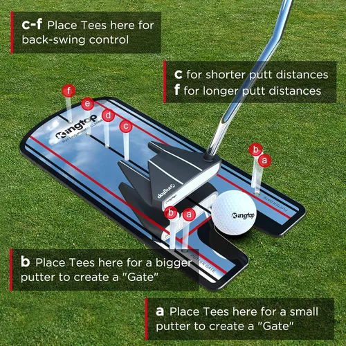 Vista 5 de KINGTOP Espejo de Putting de Golf - Ayudas de Entrenamiento de Alineación de Putting para Consistencia y Precisión - Ideal para Práctica