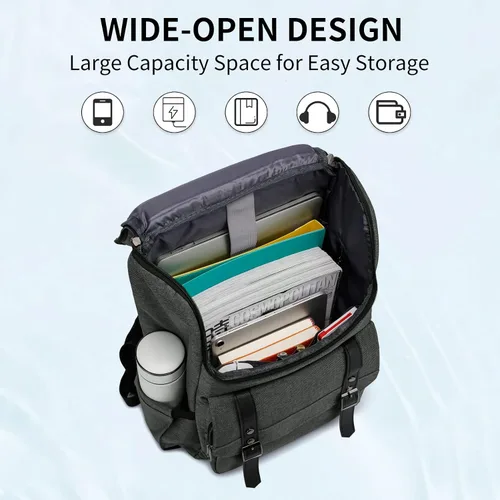 Vista 2 de Mochila de trabajo para laptop para mujeres y hombres, mochila de viaje de 15.6 pulgadas, elegante mochila para profesores, mochila casual