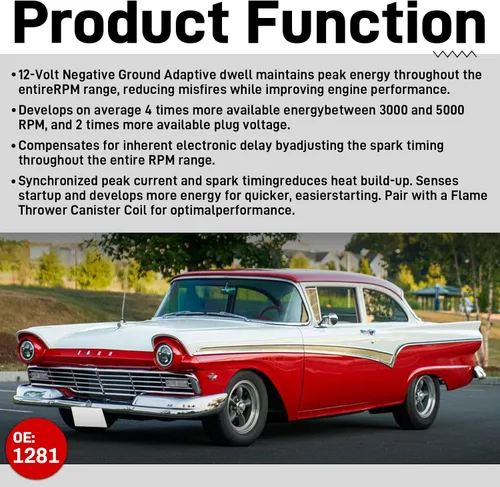 Vista 3 de Kit de conversión de encendido 1281 compatible con Ford 1957-1974 de 8 cilindros, kit ignitor de repuesto para Pertronix