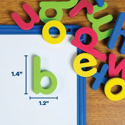 Vista 3 de READY 2 LEARN Alfabeto magnético, minúsculas, 52 letras, imanes de espuma para niños, para el aula, refrigerador o pizarra blanca, imanes grandes