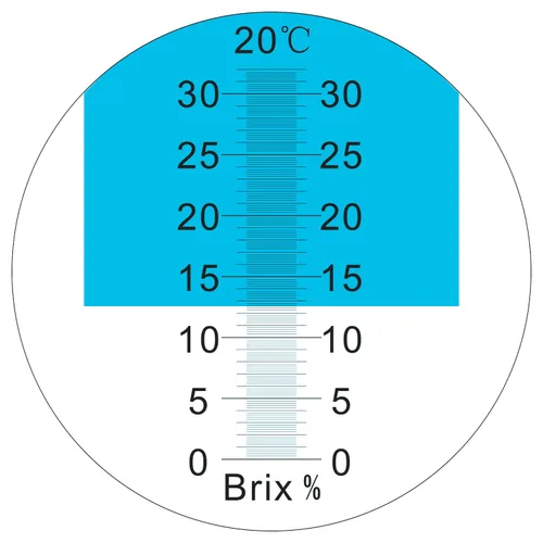 Vista 5 de Refractómetro Brix 0 ~ 32%, refractómetro Brix de mano Prueba de contenido de azúcar, herramienta de medición Brix de alta precisión con ATC