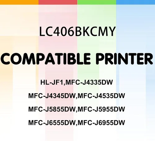 Vista 2 de Green Toner Supply™ (BCYM, 4 unidades) LC 406 Compatible LC406 Cartucho de tinta LC 406XL Reemplazo para Brother MFC-J4335DW MFC J4345DW J4535DW