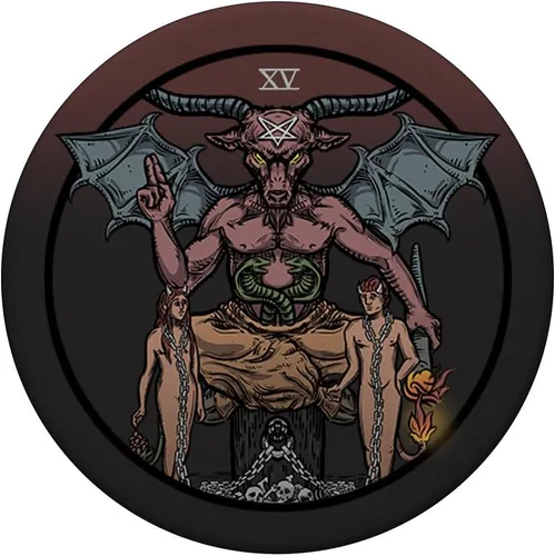 Vista 3 de El diablo Tarot Card Baphomet Halloween gótico de bruja satánica PopSockets intercambiables PopGrip