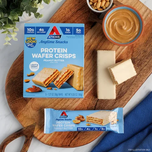 Vista 7 de Atkins Galletas de proteína crocantes, 305405, Peanut Butter, 1