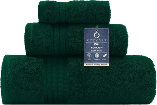 Vista 10 de COZYART - Juego de 6 toallas de baño de algodón turco, color azul claro, suaves, altamente absorbentes y duraderas, 19.17 oz/yd², incluye 2 toallas