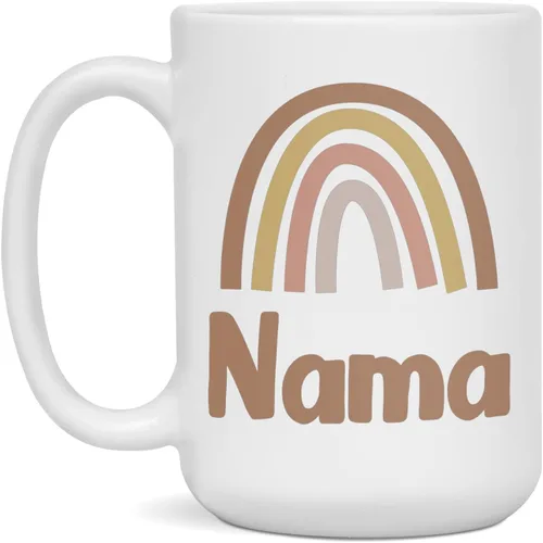 Vista 3 de Rainbow Nama Coffee Mug Gift, 11-Ounce White