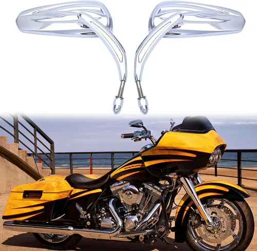 Vista 12 de Espejos retrovisores laterales negros para motocicleta Harley Davidson Road King Road Glide