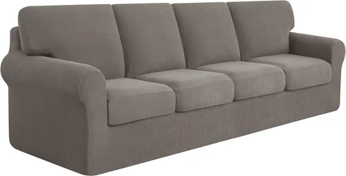 Vista 26 de SUBRTEX Juego de 5 fundas elásticas para sofá, fundas de cojín para respaldo, colección de protectores de muebles, para sofá de gran