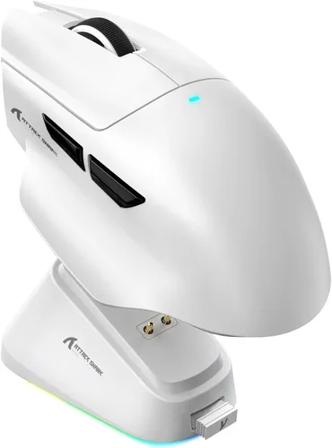 Vista 16 de ATTACK SHARK V6 - Mouse inalámbrico para juegos con base de carga RGB, sensor PAW3311 de 25 K DPI y tres modos de sondeo de 1 K, batería de 500 mAh