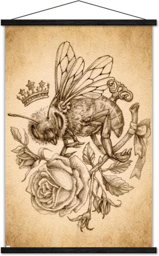 Vista 7 de Trends International Brigid Ashwood - Sepia Bee and Rose Wall Poster with Magnetic Frame