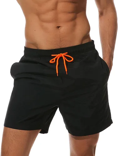 Vista 2 de Men's Swimsuit Brief Regular Fit Quick Dry Bathing Suit Solid Color Surfing Beach Briefs Elastic Waist Shorts