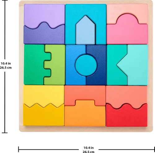Vista 6 de Fisher-Price Juguete de Madera para Niños Pequeños Rompecabezas de Bloques Entrelazables Apilables con 20 Piezas de Madera para Niños de 18+ Meses