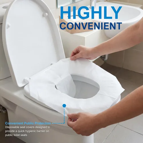 Vista 3 de MED PRIDE Sábanas protectoras de baño ecológicas – Fundas de asiento de inodoro desechables sépticas [paquete de 250] – Fundas de asiento de inodoro