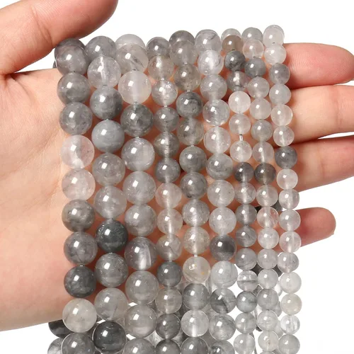 Vista 41 de 60 piezas de cuentas de piedra natural de 15⁄64 pulgadas (6 mm) con cuentas de amazonita de cristal, piedras preciosas para hacer joyería, pulseras