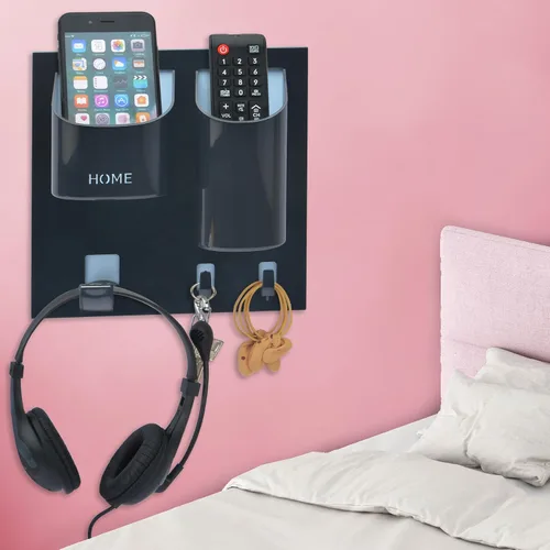 Vista 8 de Organizador de mesita de noche, adhesivo para colgar en la pared, estante flotante para entrada, correo/llaves, bueno para el hogar, dormitorio