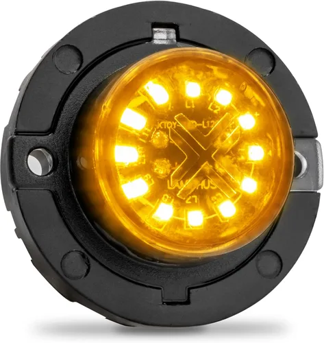 Vista 19 de Lamphus SnakeEye III Ámbar Azul 12W LED Luz estroboscópica oculta [Clase SAE 1] 12V Bombilla redonda impermeable de 1 pulgada para parpadeo de azul