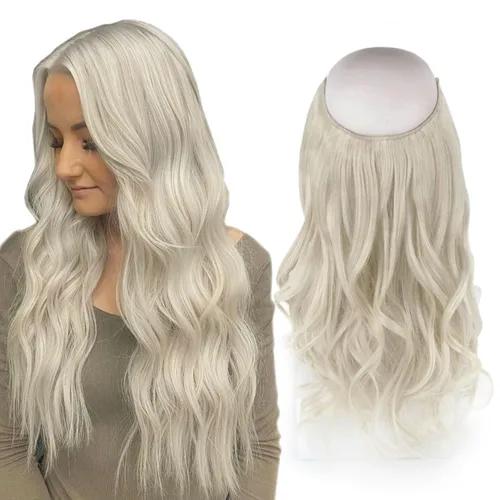 Vista 10 de Sassina Extensiones de Cabello con Alambre Invisible Cabello Humano Real con Alambre Transparente Tamaño Ajustable Clips Seguros Naturales Liso