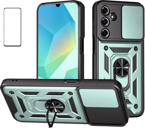 Vista 39 de Funda para Motorola Moto G 5G 2024 con protector de pantalla, funda protectora con protector de cámara, funda protectora con función atril para Moto